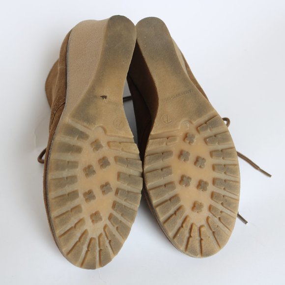 Brown Suede Wedge Ankle Boots Size 7.5 EUC - Picture 5 of 9